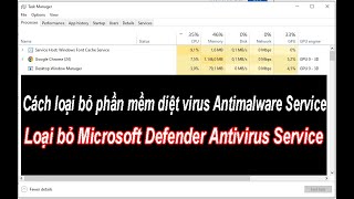 Cách loại bỏ phần mềm diệt virus Antimalware Service loại bỏ Microsoft Defender Antivirus Service [upl. by Odranoel]