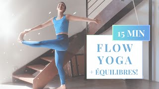 15 min routine yoga corps complet avec équilibres 🤸🏻‍♀️ 💙 [upl. by Rovit]