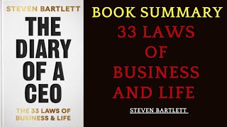 The Diary of a CEO The 33 Laws of Business and Life By Steven Bartlett Book Summary  AudioBook [upl. by Barhos]