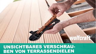 Starterset quotVerdecktes Verschraubenquot Unsichtbares Verbindungssystem für Holzterrassen  wolfcraft [upl. by Oidiple]