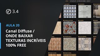 Vray 34 para SketchUp  Aula 20 Canal Diffuse  ONDE BAIXAR TEXTURAS INCRÍVEIS 100 FREE [upl. by Ahcsrop]