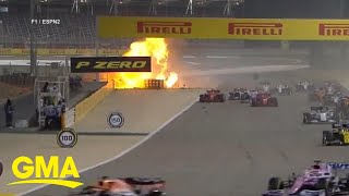 Formula 1 drivers miraculous escape after crash l GMA [upl. by Larochelle]