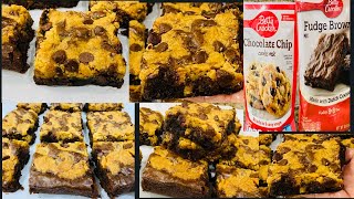 How To Make Brookies Using Betty Crocker Chocolate Chip Cookie Mix amp Fudge Brownie Mix [upl. by Watt]