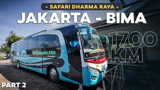 Naik Bus RUTE TERJAUH Safari Dharma Raya Jakarta  Bima Part2 [upl. by Enymzaj201]