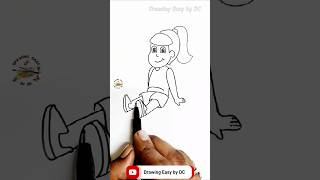 Girl drawing esay  Easy girl drawing  Draw a girl  doll drawing easy  cartoon shorts drawing [upl. by Aikin190]