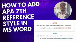 How to Add APA 7th reference style to MS Word [upl. by Loftis]