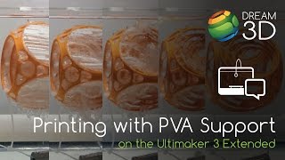 Ultimaker 3 Extended  Dissolvable PVA Support Material  Dream 3D [upl. by Frost756]