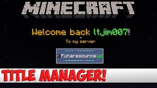 Minecraft Plugin Tutorial  Title Manager [upl. by Leahcimal]