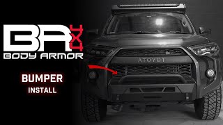 Body Armor Hiline Front Winch Bumper Install  Stock into Build Out 4Runner [upl. by Begga]