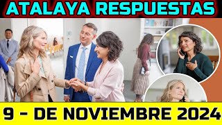 ESTUDIO DE LA ATALAYA DE ESTA SEMANA  RESPUESTAS  910 DE NOVIEMBRE 2024 [upl. by Aisetra169]