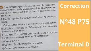 Excellente Correction  Probabilité  N°48 P 75 [upl. by Rubetta]