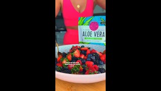 Fruit Salad Upgrade with Aloe Vera 🌿 Enjoy the benefits without the hassle 💪🍓 AloeVera [upl. by Jewell]