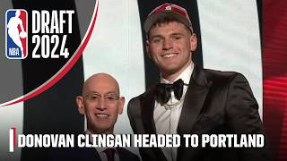 Portland Trail Blazers select Donovan Clingan with No 7 pick in the 2024 NBA Draft  NBA on ESPN [upl. by Tecil]