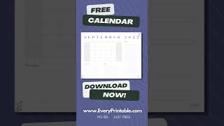 Printable September 2022 Calendar  Free Calendar PDF Download [upl. by Eninahpets809]