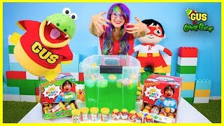 Ryan ToysReview Ryans World Slime Baff Surprise Toys Challenge  Mystery Slime Putty Molekules [upl. by Lexi841]