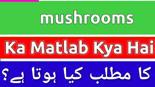 Mushrooms Meaning In Urdu  Mushrooms Meaning  Mushrooms Ka Matlab Kya Hota Hai  Mushrooms Ka [upl. by Arek]