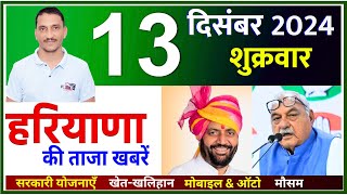 13 December 2024 Haryana News  हरियाणा की ताजा खबरें  Haryana Live News  CWB Hindi News [upl. by Euginimod]