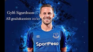 Gylfi Sigurdsson All 21 GoalsampAssists 202021 [upl. by Eisinger]