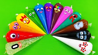 Rainbow SLIME 🌈 Looking Numberblocks Alphablocks Alphabet Lore with Piping Bags  ASMR [upl. by Rena]