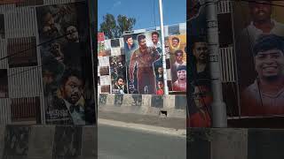 Mukunda Theatre Life Size Cutouts of Thalapthy Vijay [upl. by Pergrim]