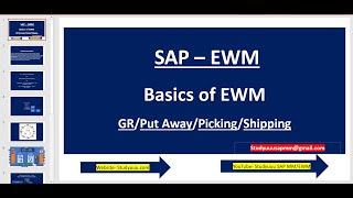 SAP EWM Basics of EWM class 2  GRPut awayPickingShipping and Other Basics [upl. by Eanerb138]