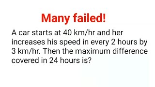 The maximum distance covered in 24 hours is Many failed to solve this nice American Math question [upl. by Revart]