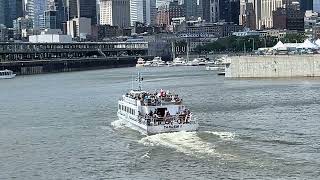 Water bus entering the Old Port of Montreal ⛵️waterbus cruise vehicles canada quebec montreal [upl. by Batory432]