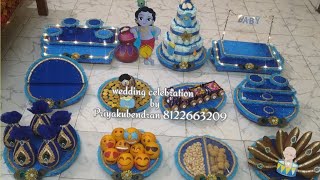 Little krishna theme varisai plate decoration Naming ceremony tray decoration ideas [upl. by Anni]