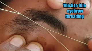 Thick to thin eyebrow threadingeyebrow threading tutorial step by step [upl. by Ayekehs]