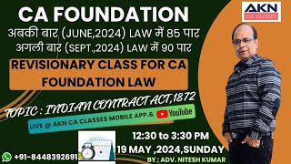 CA FOUNDATION  REVISIONARY CLASS  INDIAN CONTRACT ACT1872  BY  ADV NITESH KUMAR SIR [upl. by Emmalyn]