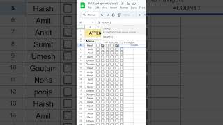☑ Checkbox in Attendance Sheet excel pc laptop computer viral reels shorts windows [upl. by Jacey]