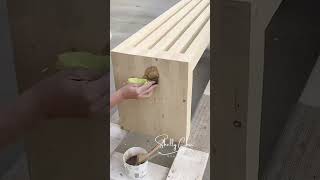 DIY slatted bench with 2x4s glue and screws [upl. by Ailliw]