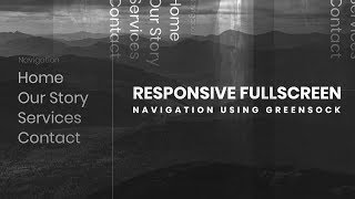 Minimal Fullscreen Navigation Using Greensock  JavaScript [upl. by Adnhoj825]