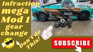 Arrma infraction 3s Rc Car Mod 1 gear conversion rc rccar arrma arrmainfraction [upl. by Marla]