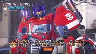 Optimus Prime Reinhardt Skin Preview TRANSFORMERS x OVERWATCH 2 [upl. by Foy]