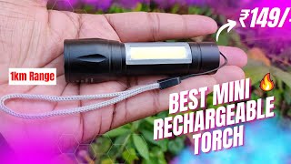 Mini Rechargeable Torch  Metal Build Waterproof Super Bright 😱 Unboxing and Review 🔥🔥 [upl. by Town]