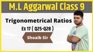 Class 9  ML Aggarwal  Trigonometrical Ratios  Ex 17  Part 06 [upl. by Bergstein684]