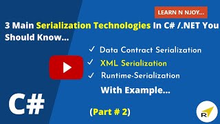 3 Main Serialization Technologies In C NET Part 2 XML Serialization Learn N Njoy [upl. by Edniya]