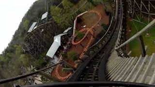 Dollywood Thunderhead Wooden Roller Coaster Front Row POV Pigeon Forge TN [upl. by Zucker]