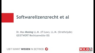 Webinar Softwarelizenzen  Worauf es in der Praxis ankommt [upl. by Jennine]