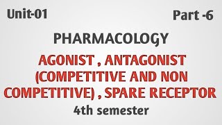 Agonist Antagonist Spare receptors in pharmacology Part 6 Unit 01 4th sem Pharmasquad [upl. by Dore127]