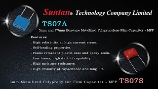 Suntan Su Mini Size Metallized Polypropylene Film Capacitors TS07A TS07S [upl. by Grange493]