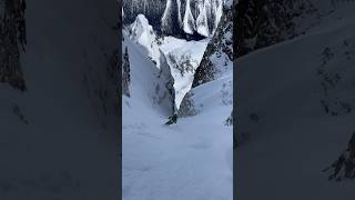 Skiing powder in the X couloir [upl. by Yrome]