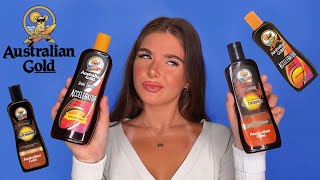 AUSTRALIAN GOLD TANNING LOTION REVIEW 😱  REVIEWING THE BEST TANNING LOTIONS TO GET TANNED FAST [upl. by Izak]