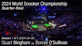 2024 World Snooker Championship Quarterfinal Stuart Bingham vs Ronnie OSullivan Full Match 13 [upl. by Mloclam]