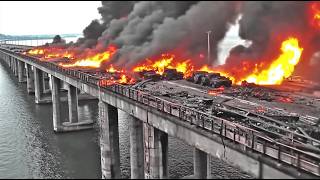 1 MINUTE AGO A Deadliest Ukrainian Cluster Bomb Collapsed Crimean Bridge with North Korean Soldiers [upl. by Krishna224]