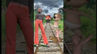 Funny train vs sand sculpture special effects on the dancing joker train driver tom new magical vfx [upl. by Damara]