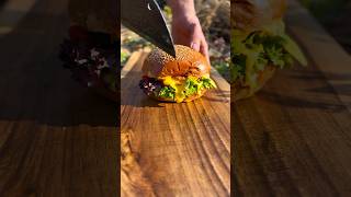 Very fried and crispy steak burger cooking cookingfood food mcdonalds burger hamburger [upl. by Vladamir]