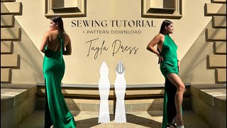 HOW TO SEW A HALTER NECK DRESS  Pattern  DIY  Sewing Tutorial  Prom Dress  Gown Dress [upl. by Alhak730]