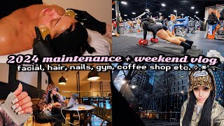 2024 new years maintenance  weekend vlog ☆ hair appt nails facial gym grwm etc [upl. by Buyers522]